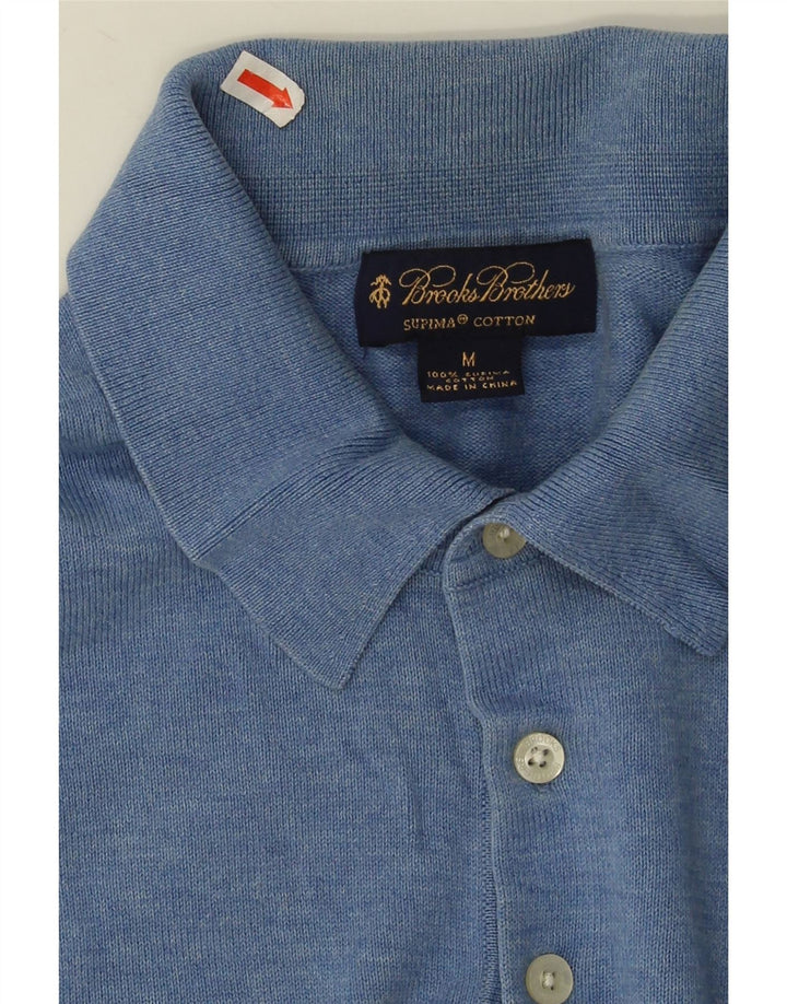 Brooks Brothers Herren-Poloshirt aus mittelblauer Baumwolle