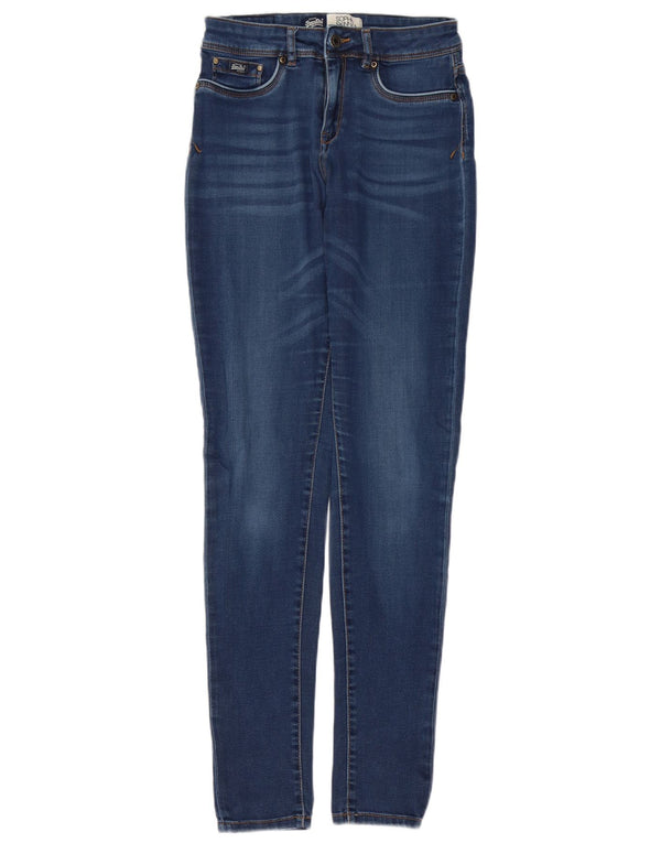 SUPERDRY Damen Sophia Skinny Jeans W26 L32 Blaue Baumwolle