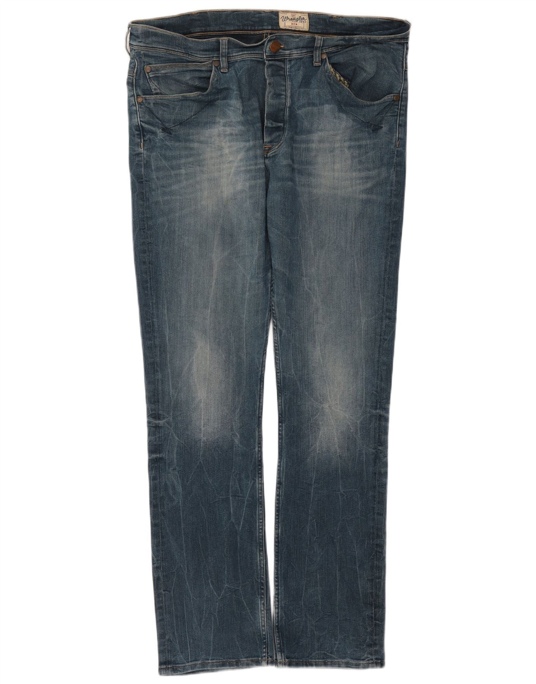 Wrangler Herren Ben Slim Jeans W38 L34 Blaue Baumwolle