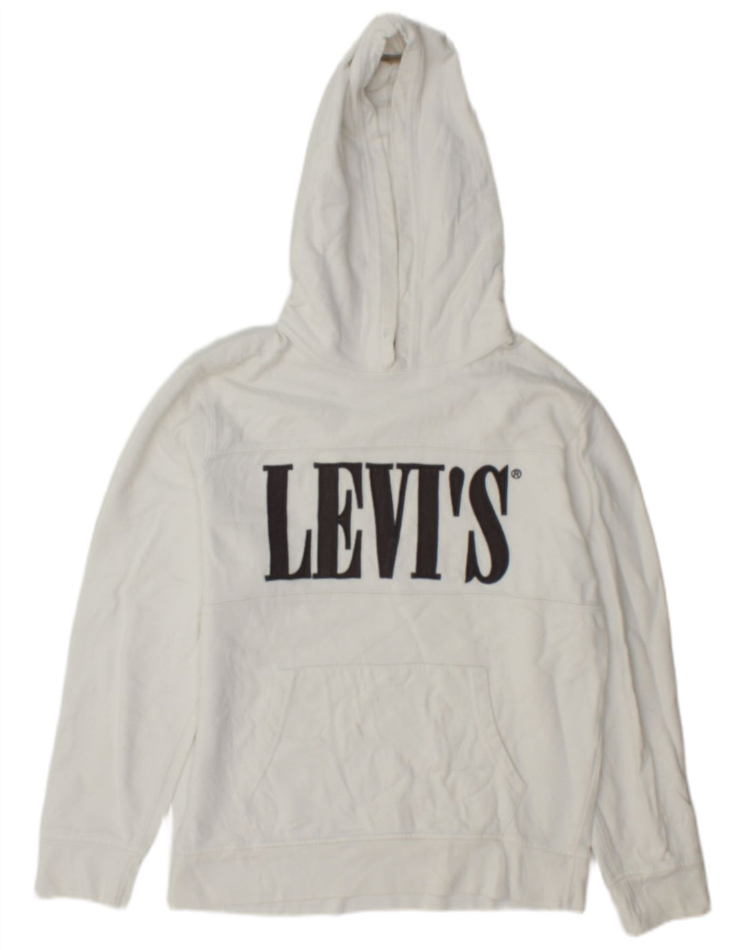 Levi's Herren-Kapuzenpullover mit Grafik, Größe S, weiße Baumwolle