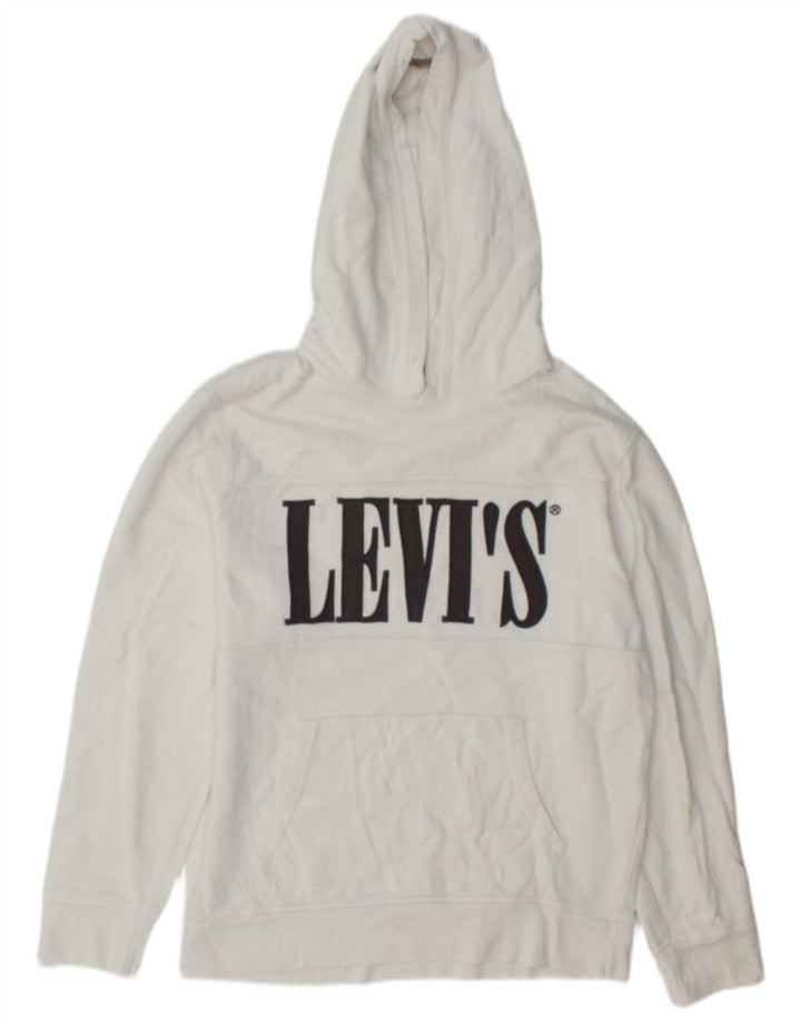 Levi's Herren-Kapuzenpullover mit Grafik, Größe S, weiße Baumwolle