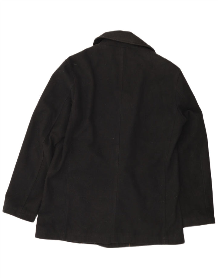 Marks & Spencer Herren Pea Coat UK 40 Large Schwarz Polyester
