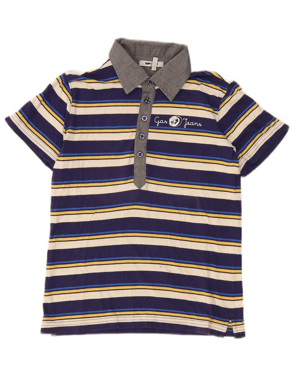 Gas Jungen-Poloshirt mit Grafik, 7–8 Jahre, marineblau, gestreift, Baumwolle