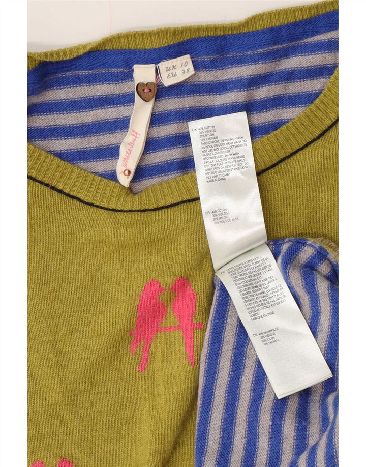White Stuff Damen-Pullover mit grafischem U-Boot-Ausschnitt, Gr. 10, Größe S, mehrfarbig