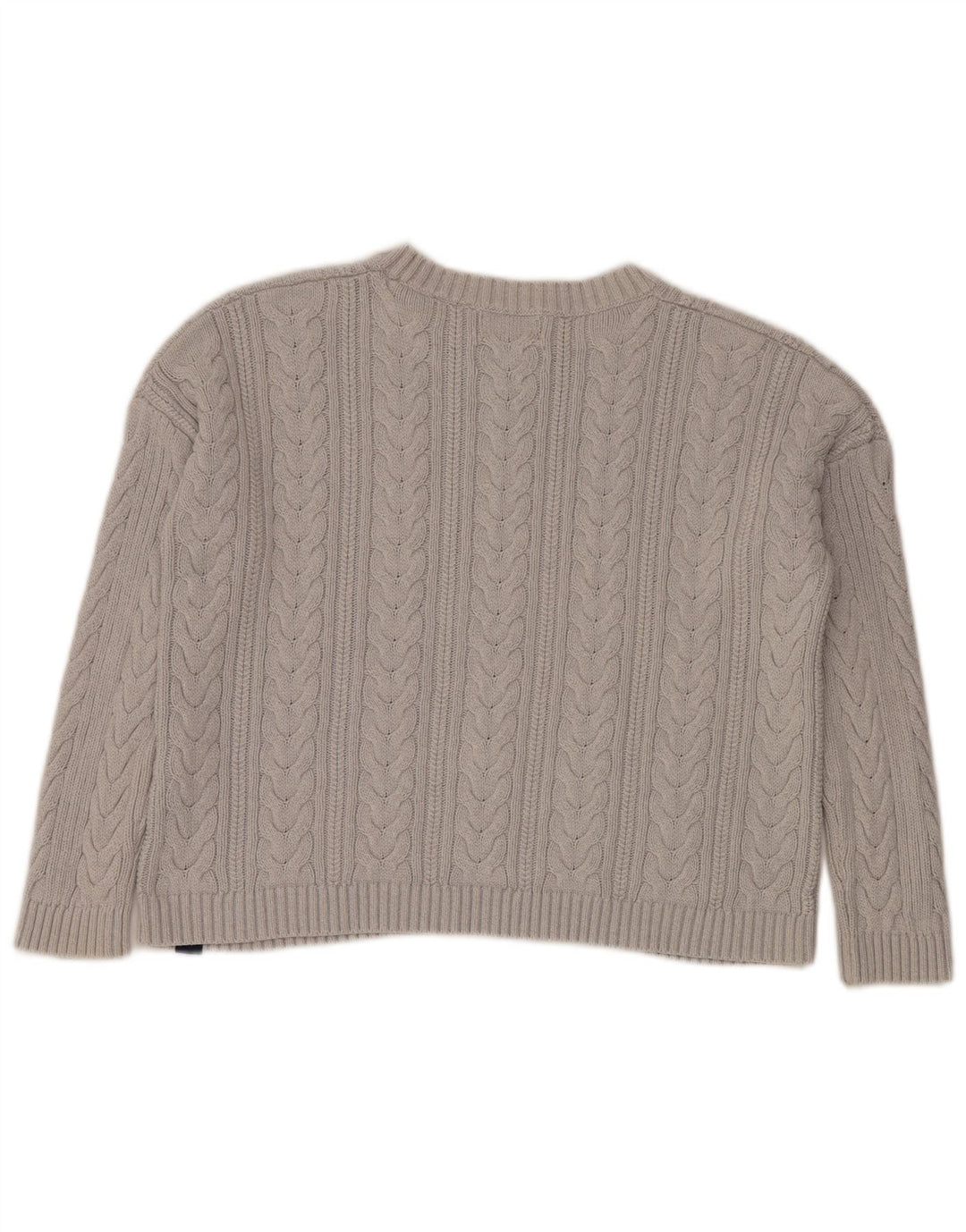 Superdry Damen Crop-Oversize-Pullover mit Rundhalsausschnitt, Gr. 10, Größe S, Grau