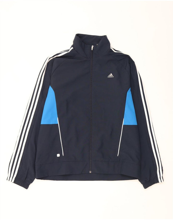 Adidas Herren Climalite-Trainingsanzug-Top-Jacke, groß, Marineblau, Farbblock
