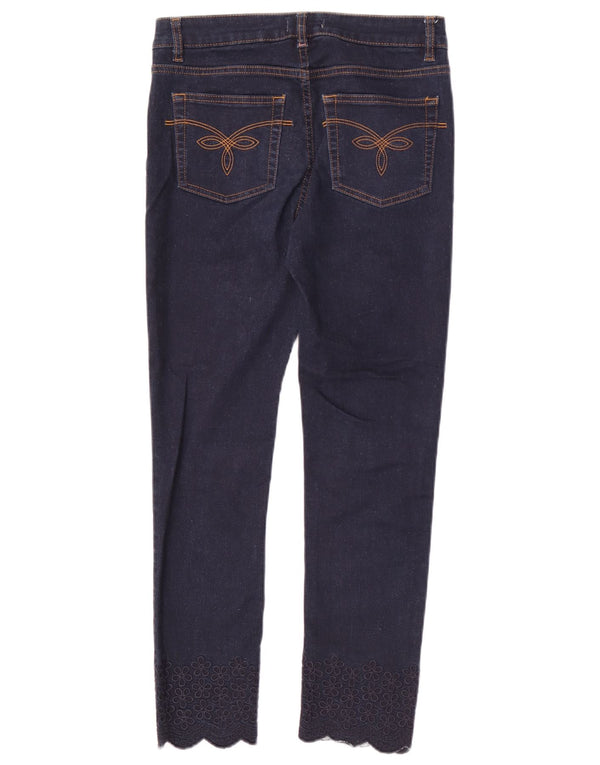 Ted Baker Damen Slim Jeans W28 L26 Marineblau geblümt