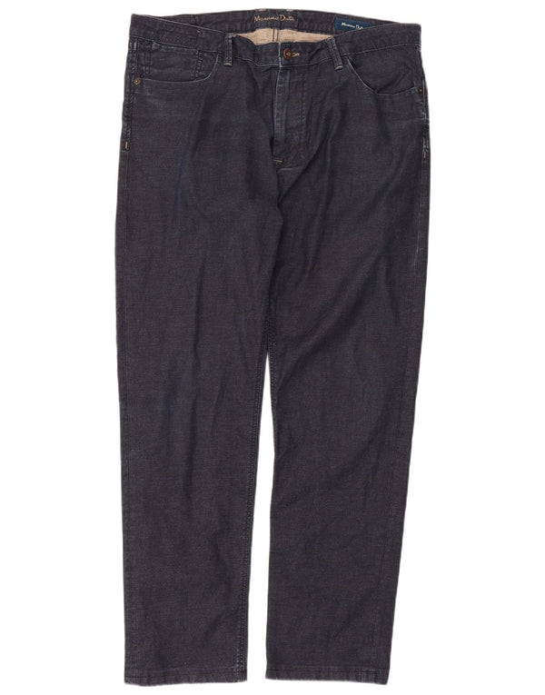 MASSIMO DUTTI Herren Straight Jeans W36 L30 Marineblaue Baumwolle