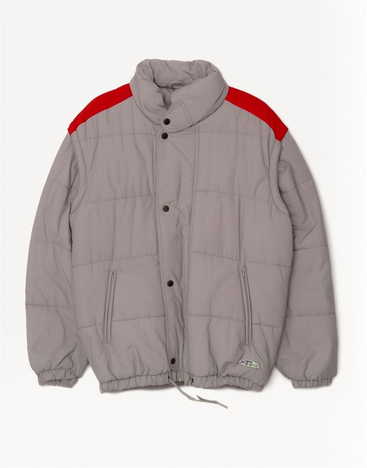 MCROSS Herren Wattierte Jacke IT 48 Mittelgraues Polyamid