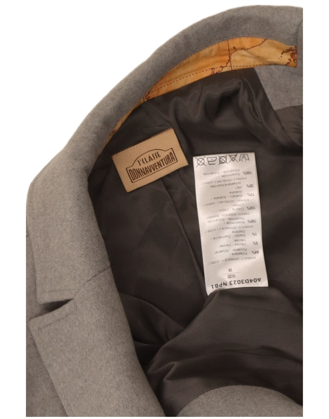 ALVIERO MARTINI Damen wattierte Blazerjacke IT 38 XS Grauer Farbblock