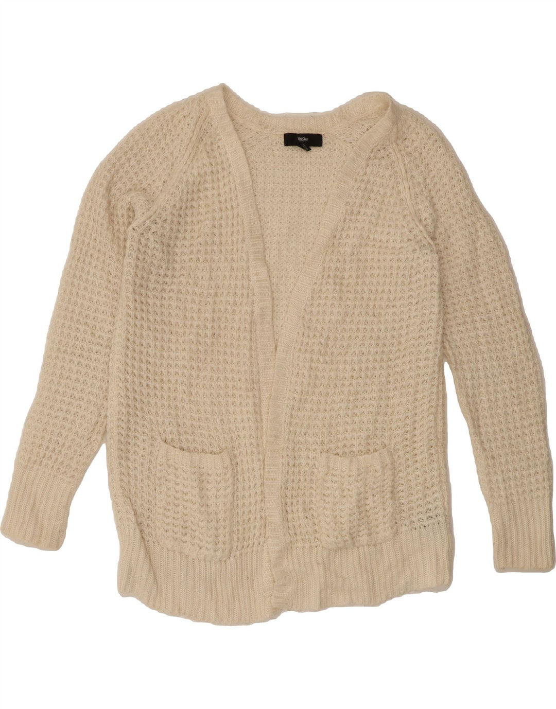 MOSSIMO Womens Open Cardigan Sweater UK 16 Large Beige Acrylic Vintage Mossimo and Second-Hand Mossimo from Messina Hembry 