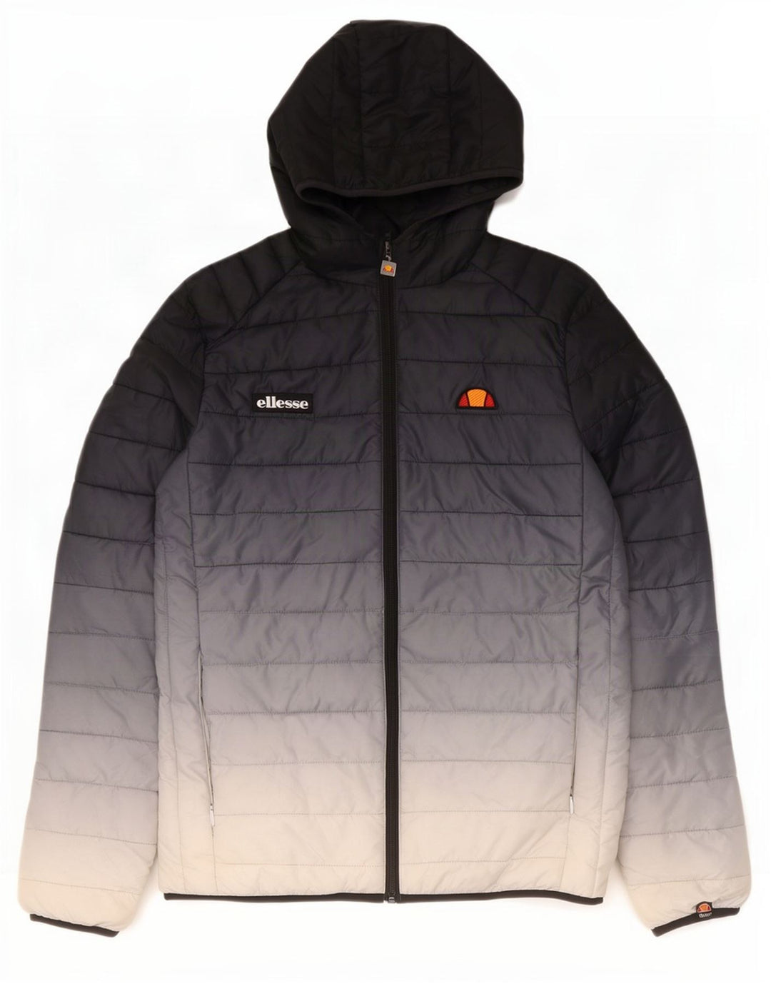 Ellesse Womens Hooded Wattierte Jacke UK 14 Mittel Marineblau Farbblock