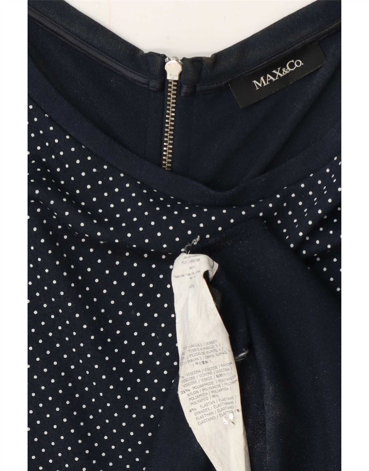 Max & Co. Ärmelloses A-Linien-Kleid für Damen, UK 12, mittelblau gepunktet