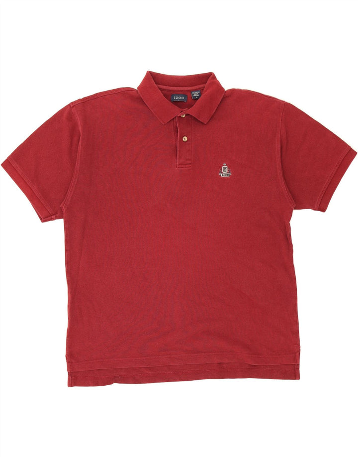 IZOD Mens Polo Shirt Medium Red Cotton Vintage Izod and Second-Hand Izod from Messina Hembry 