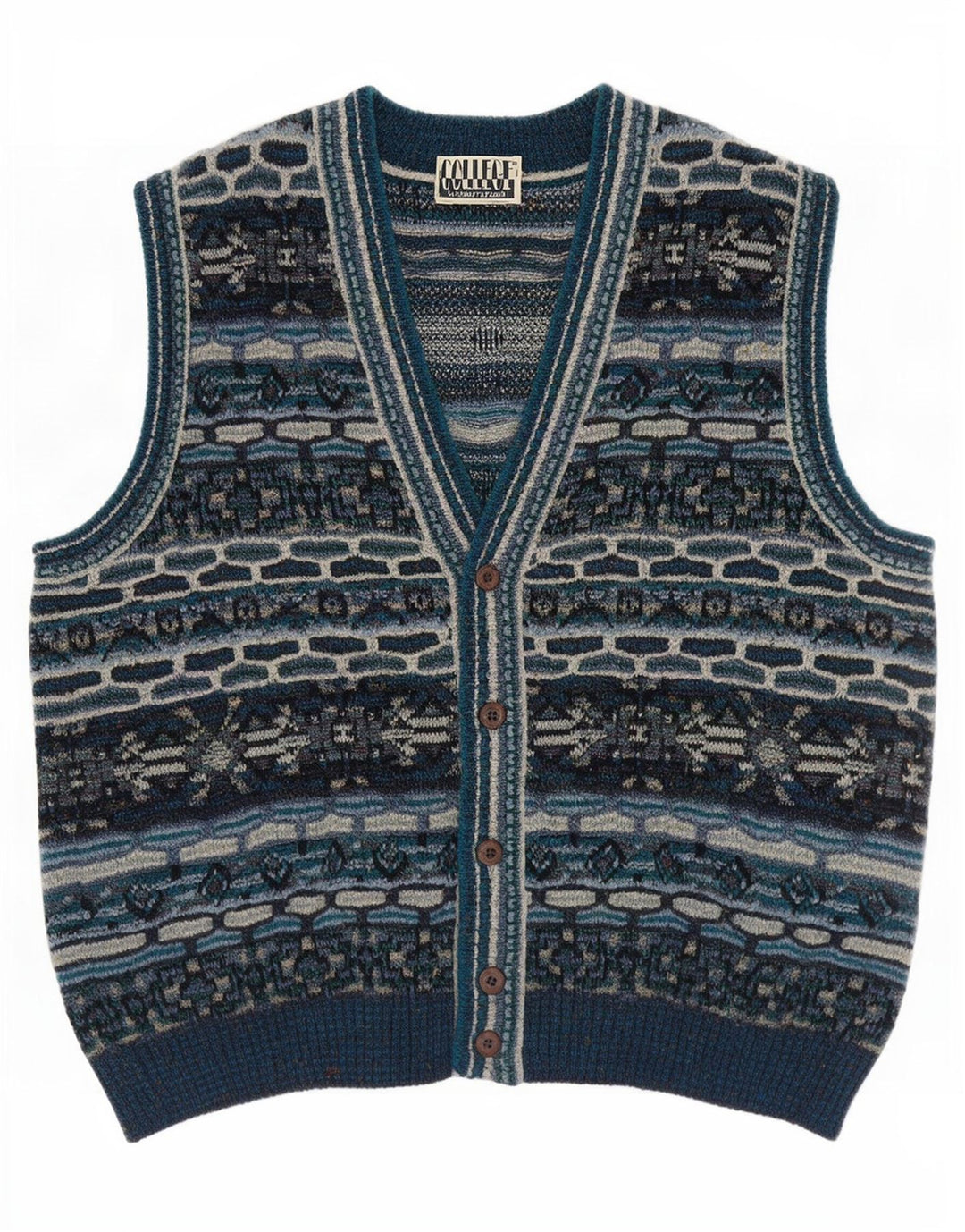 Marcazzani Herren-Strickjacke IT 50 Medium Mehrfarbig Fair Isle