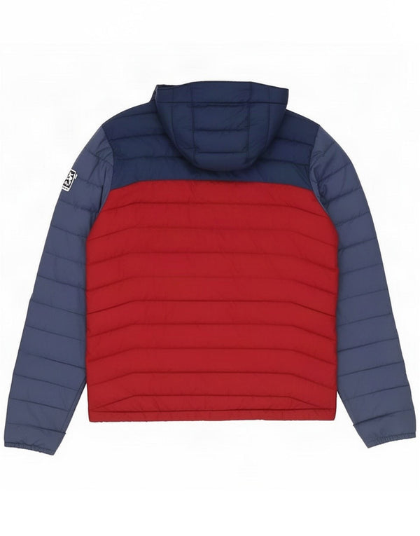 Columbia Wattierte Herrenjacke mit Kapuze UK 38 Mittel Marineblau Farbblock