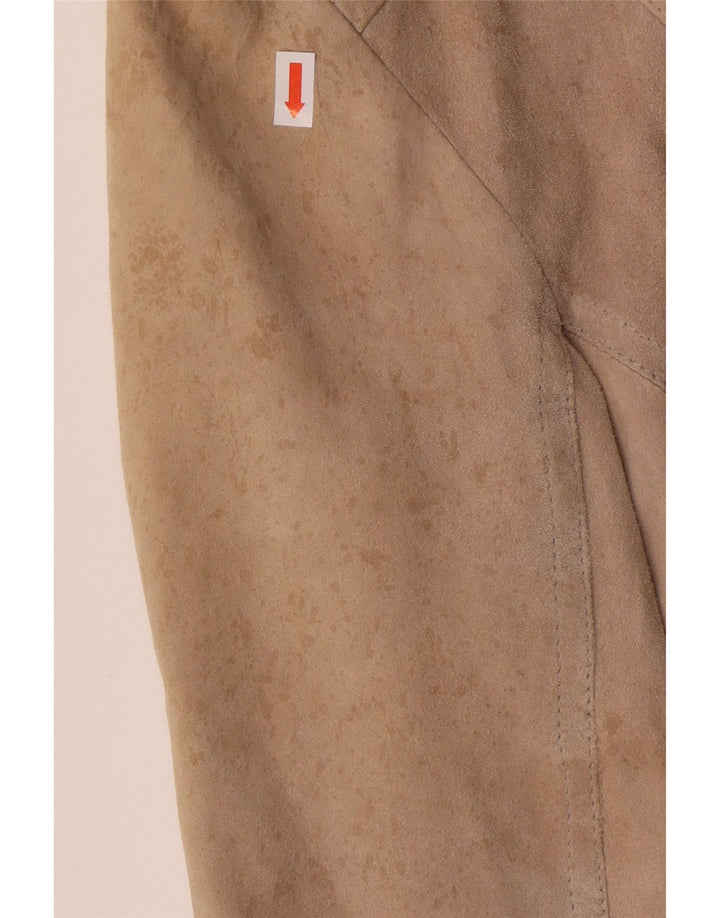 KOCCA Damen Crop Wildlederjacke UK 10 Small Beige Leder