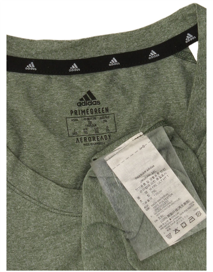 ADIDAS Herren Aeroready T-Shirt Top 2XL Khaki meliert Polyester