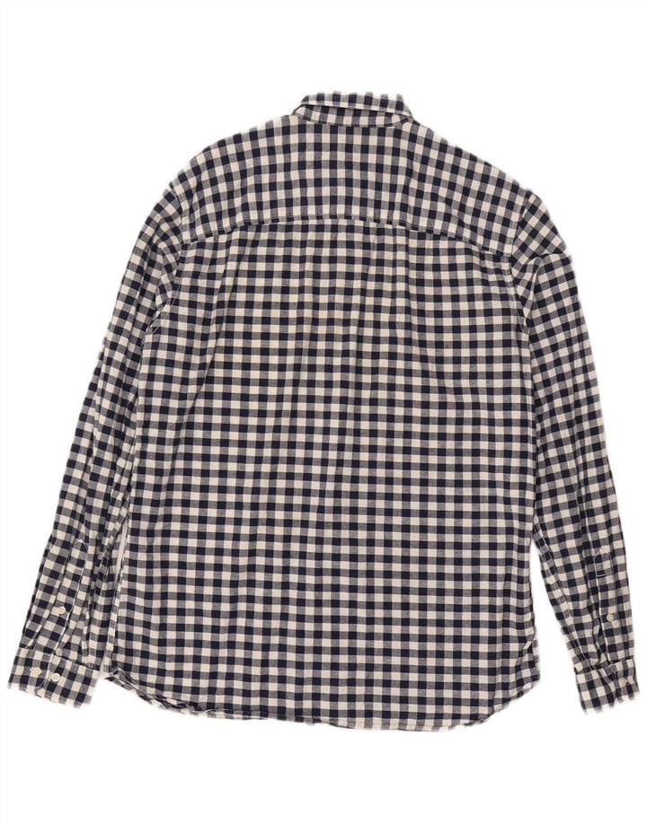 Jack & Jones Herrenhemd aus mittelblauer Gingham-Baumwolle in Marineblau