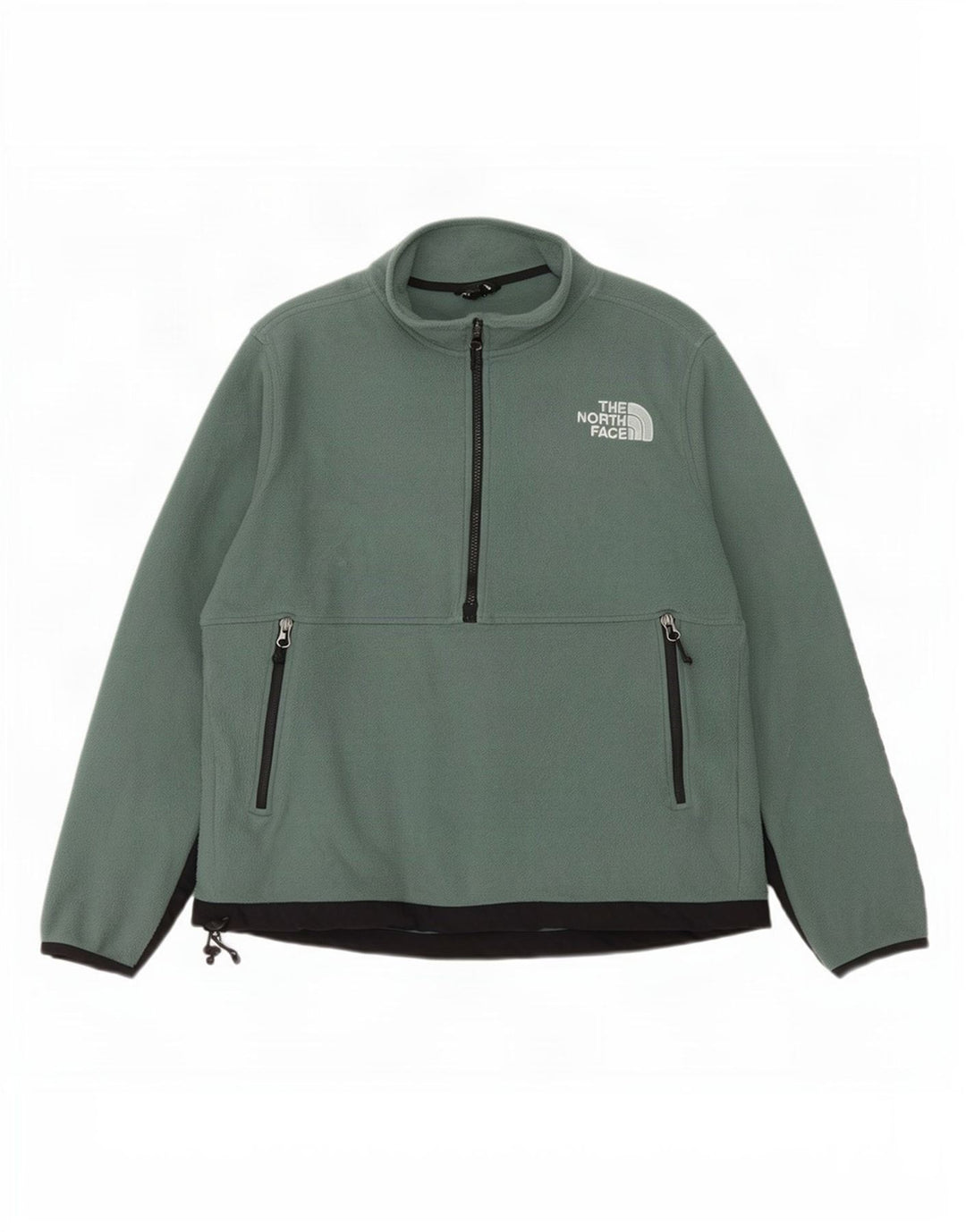 The North Face Herren-Fleecepullover mit Reißverschluss am Hals, großes grünes Polyester