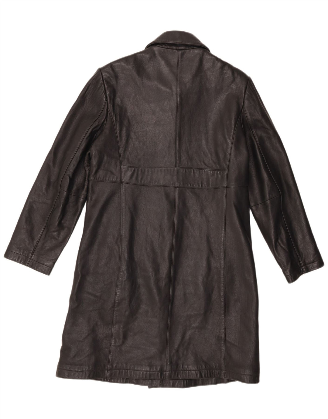 Liz Claiborne Damen Ledermantel UK 16 Großes schwarzes Leder