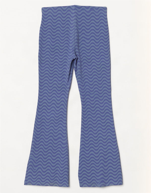 Marks & Spencer Flare-Leggings für Mädchen, 13–14 Jahre, blaue Chevron-Baumwolle