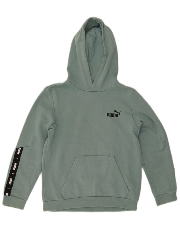 Puma Graphic Hoodie-Pullover für Mädchen, 11–12 Jahre, blaue Farbblock-Baumwolle