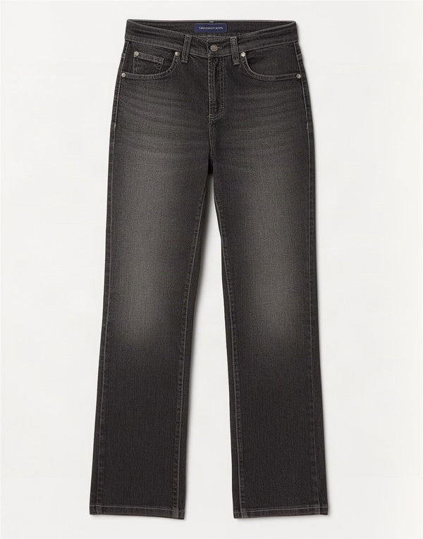 Trussardi Damen Straight Jeans W28 L30 Graue Baumwolle