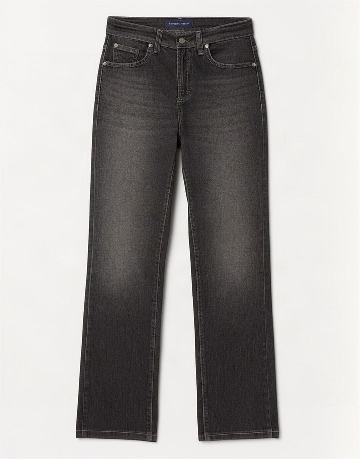 Trussardi Damen Straight Jeans W28 L30 Graue Baumwolle