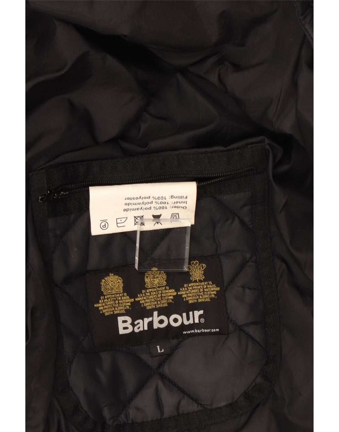 Barbour Herren Steppjacke UK 40 Large Schwarz Polyamid
