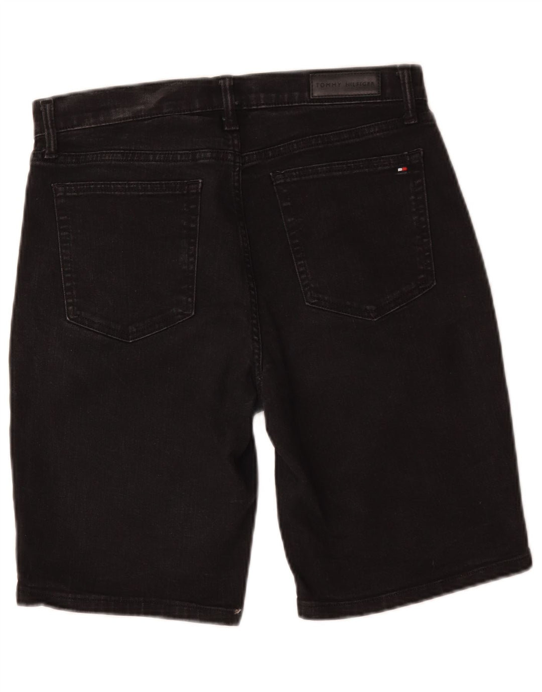 Tommy Hilfiger Damen Bermuda Slim Denim Shorts W29 Mittelschwarze Baumwolle