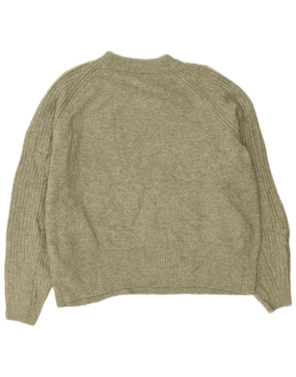 Marks & Spencer Damen-Pullover mit Rundhalsausschnitt, Gr. 16, Größe L, grünes Acryl