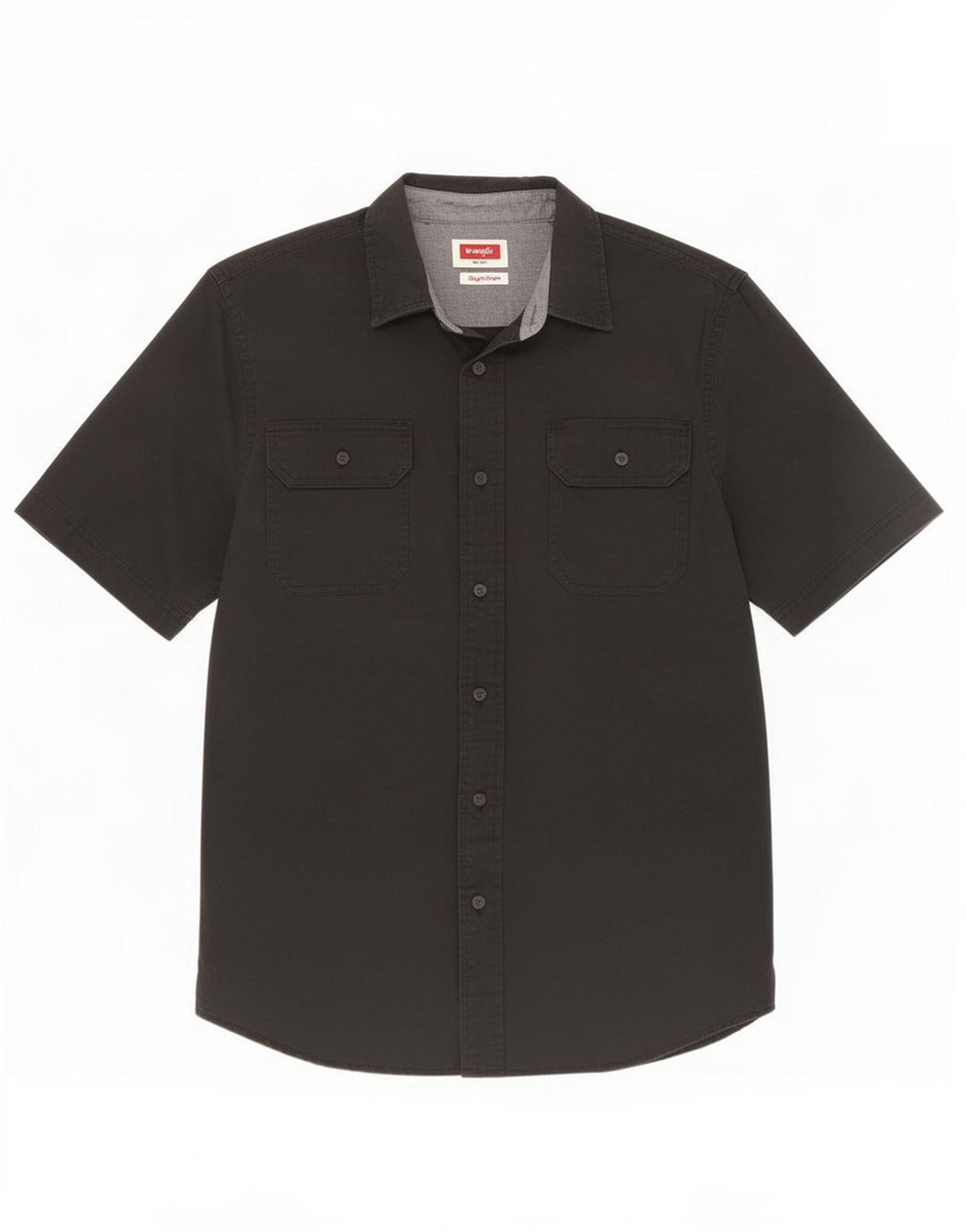 Wrangler Herren-Kurzarmhemd, Größe S, Schwarz, Baumwolle