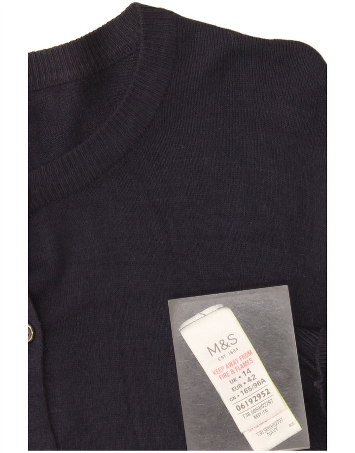 Marks & Spencer Damen-Cardigan-Pullover UK 14 Large Marineblaue Viskose