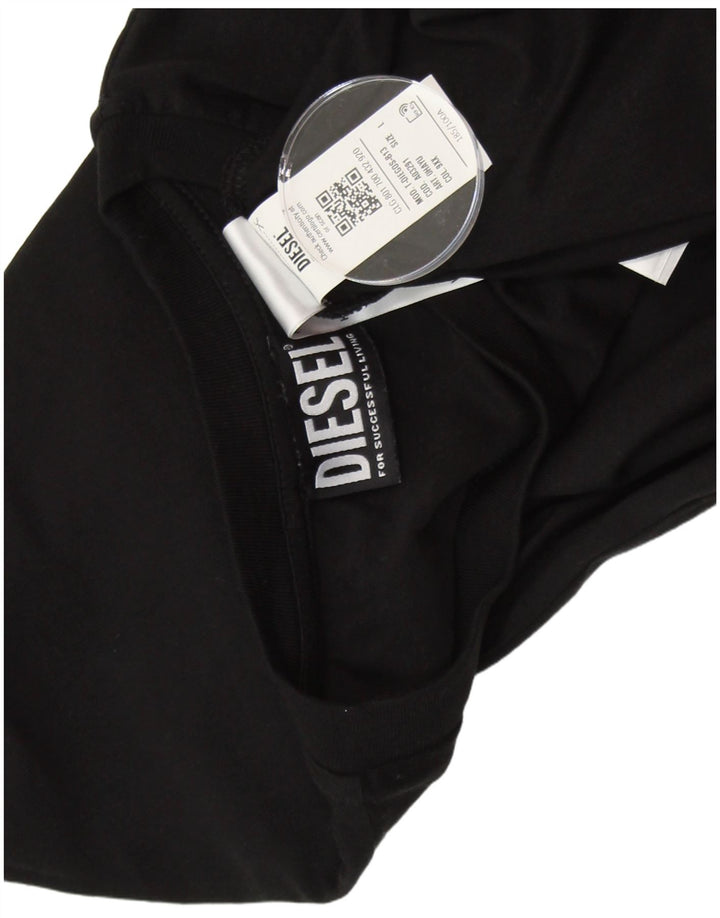 DIESEL Herren-T-Shirt mit Grafik, groß, aus schwarzer Baumwolle