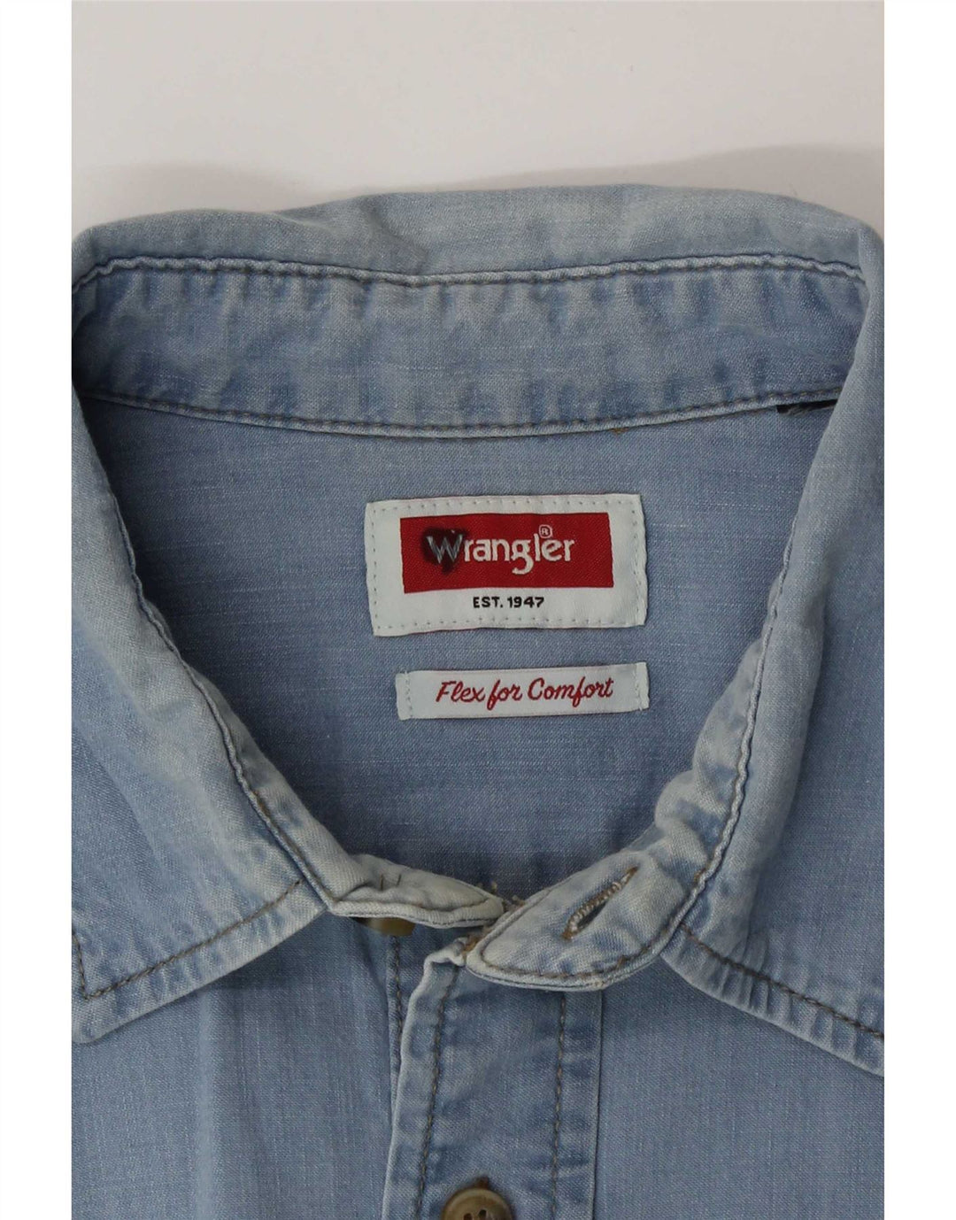 Wrangler Herren-Jeanshemd, Größe L, Blau
