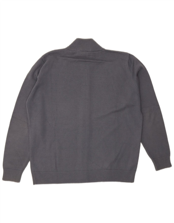 Lacoste Herren-Strickjacke, Größe 5, große graue Baumwolle