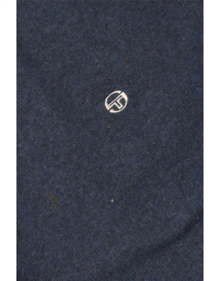 Sergio Tacchini Herren-Pullover mit Rollkragen, groß, marineblaue Wolle