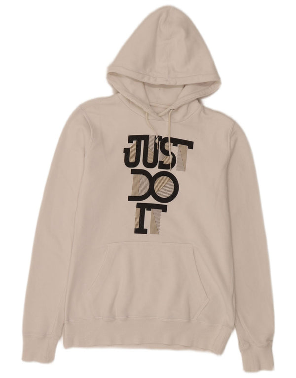 Nike Womens Graphic Hoodie Pullover UK 14 Mittelweiße Baumwolle