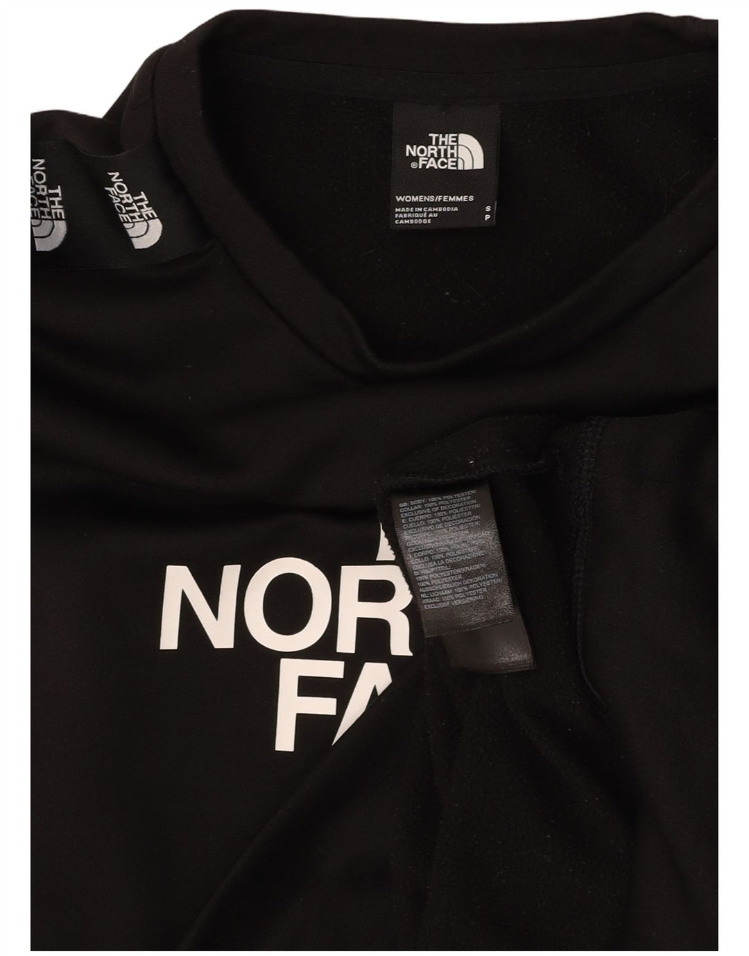 THE NORTH FACE Damen Crop Oversized Sweatshirt Pullover UK 10 Small Schwarz
