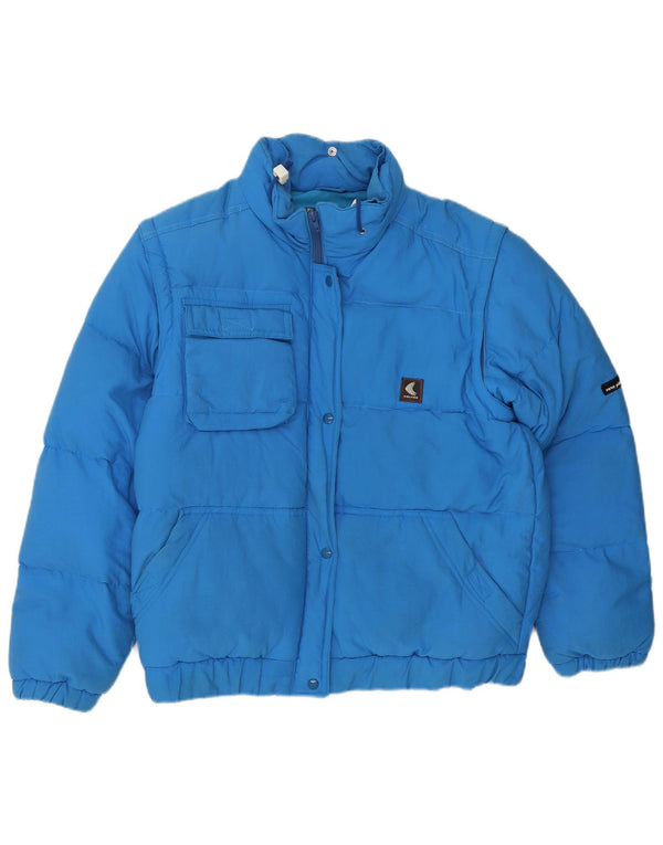Vintage Damen Wattierte Jacke IT 46 Großes blaues Polyamid