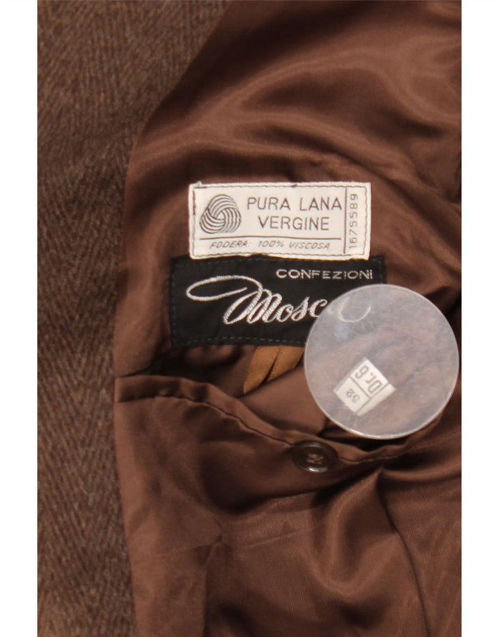 Vintage Damen Mantel IT 52 2XL Braune Wolle