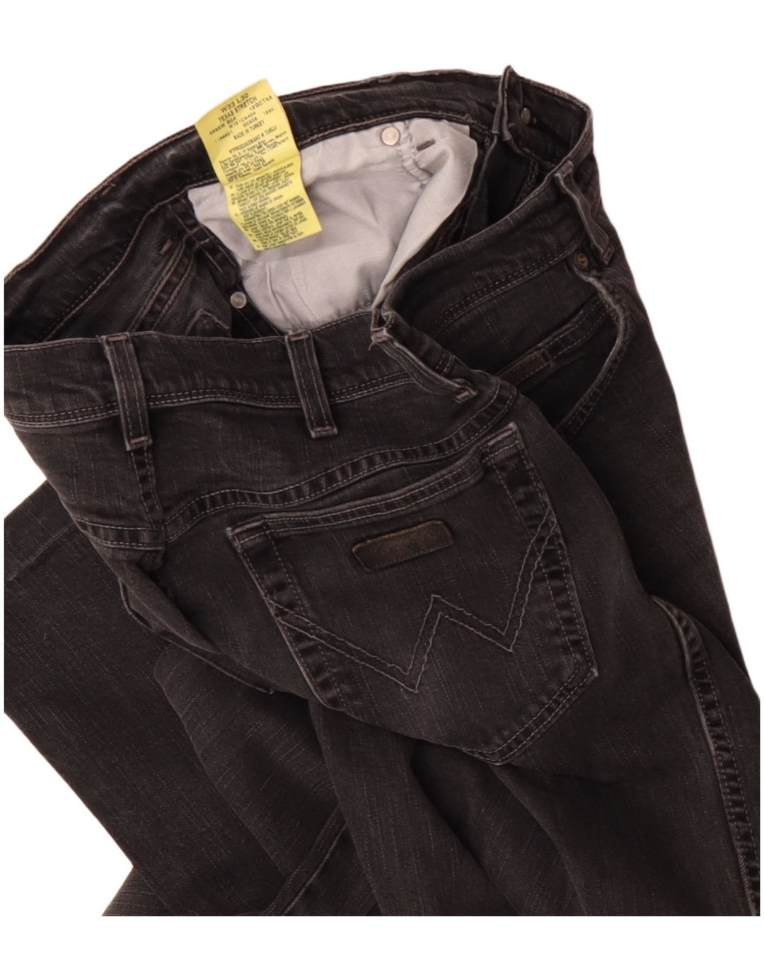 Wrangler Herren Texas Stretch Straight Jeans W33 L27 Schwarze Baumwolle