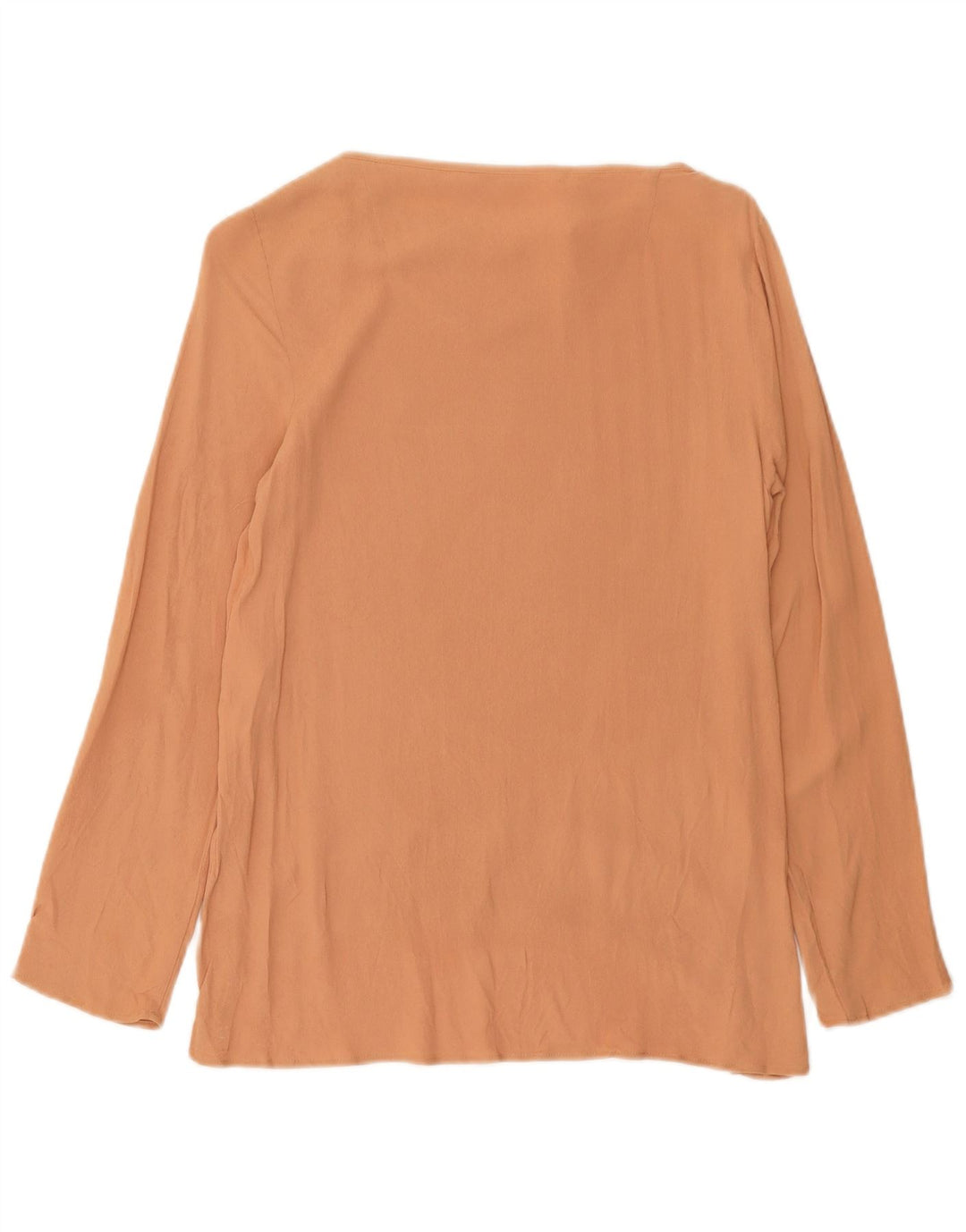 Zara Damen Top Langarm UK 12 Mittelbraune Viskose