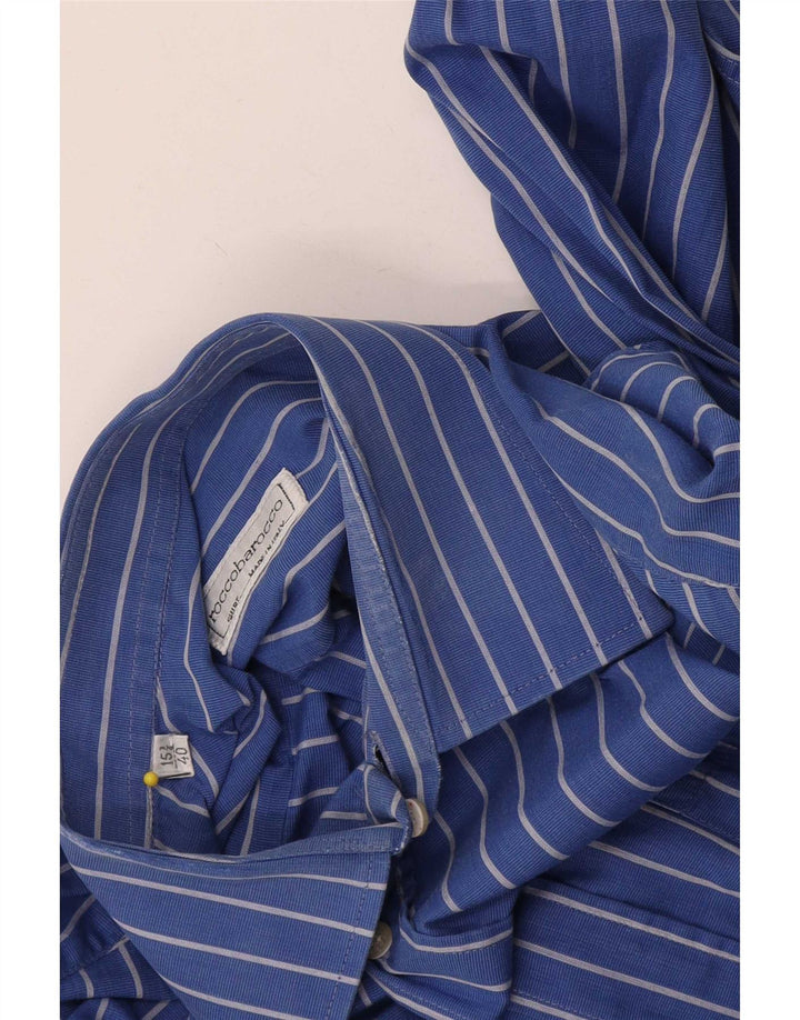 Roccobarocco Herrenhemd Größe 40 15 3/4 Mittelblauer Nadelstreifen