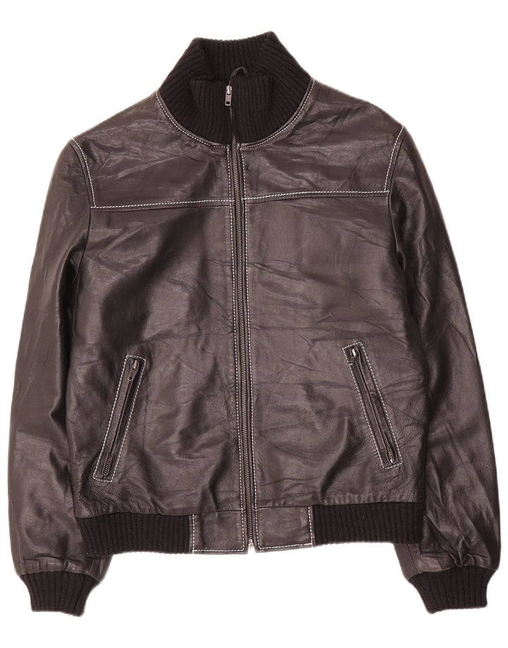 Vintage Damen Lederjacke UK 14 Large Schwarz