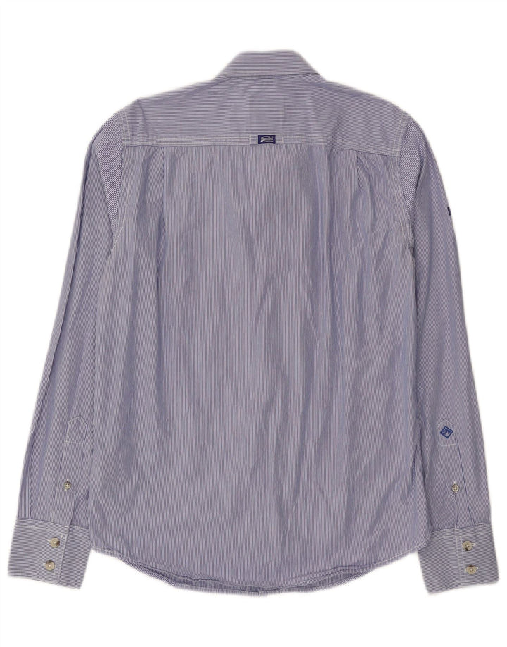 Superdry Herren-Hemd aus Baumwolle mit kleinen blauen Nadelstreifen