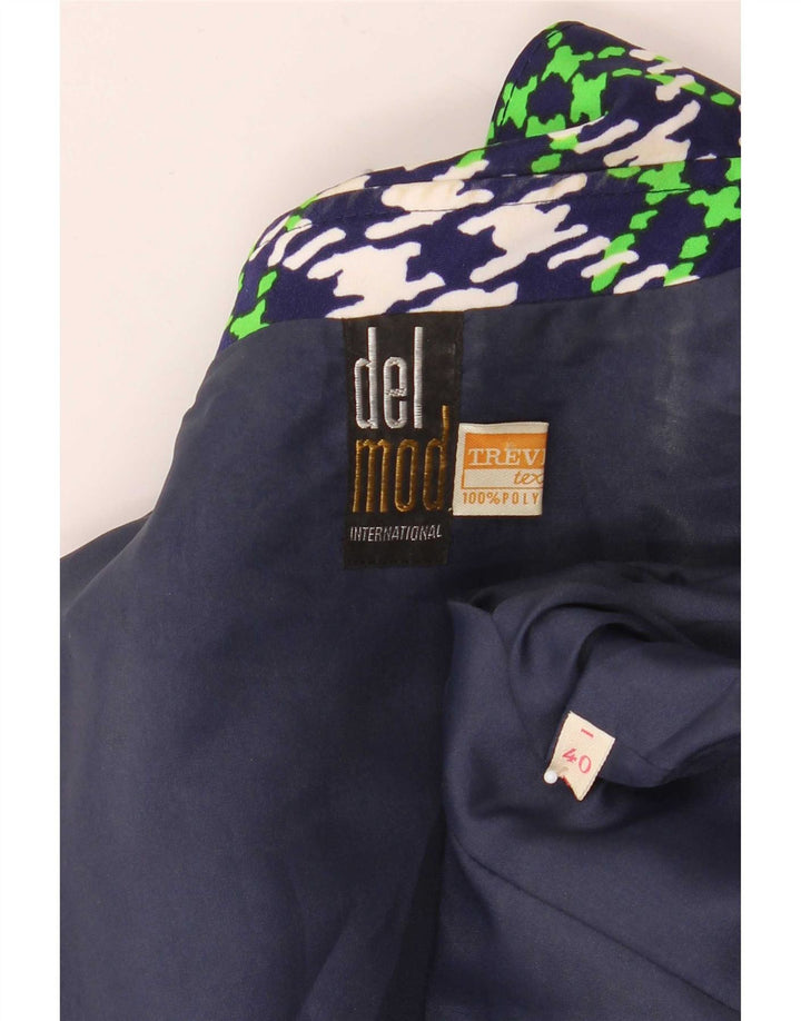 Delmod Damenmantel IT 40 Small Green Check Polyester