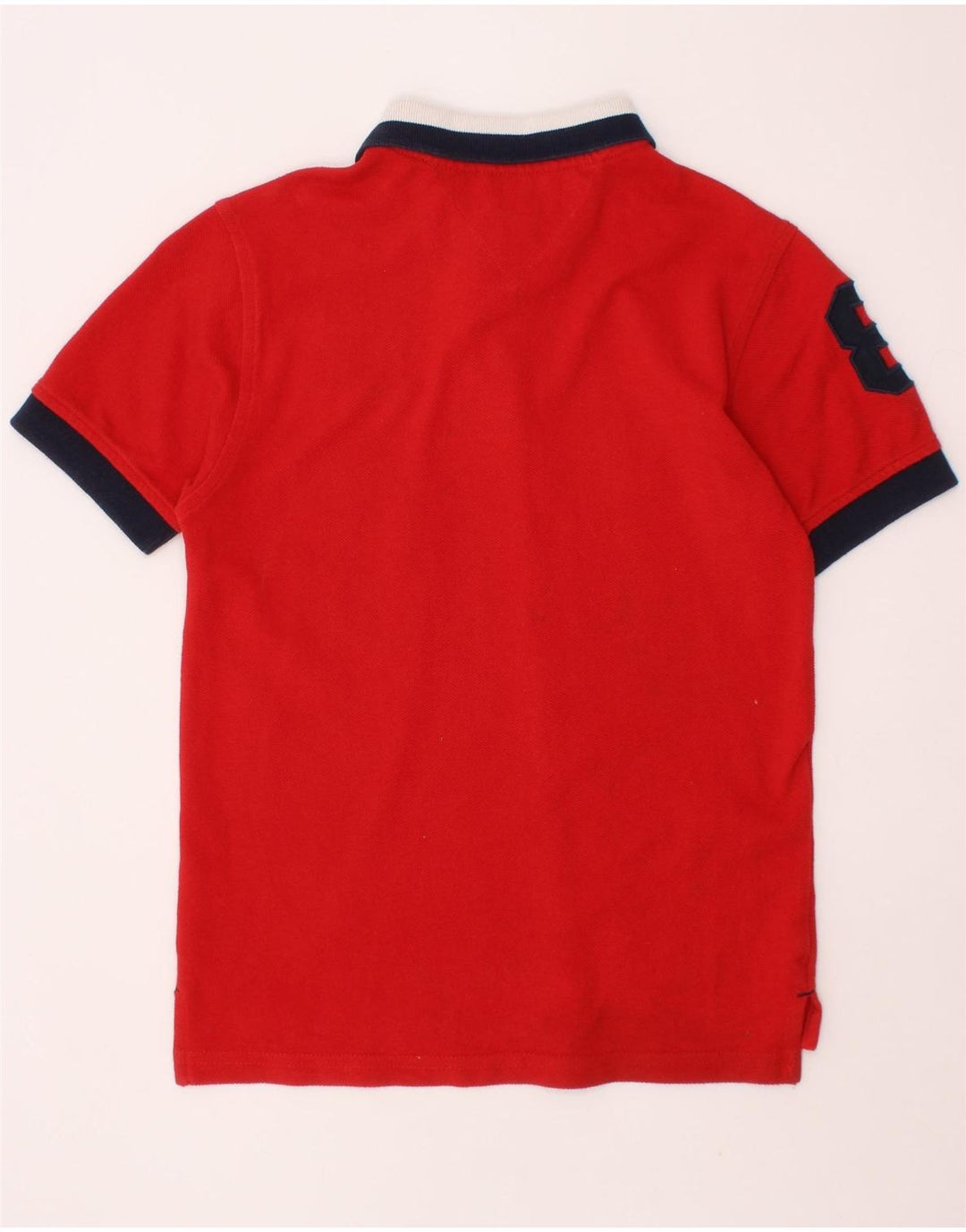TOMMY HILFIGER Jungen Poloshirt mit Grafik, 6–7 Jahre, rote Baumwolle