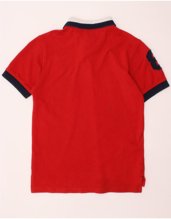 TOMMY HILFIGER Jungen Poloshirt mit Grafik, 6–7 Jahre, rote Baumwolle